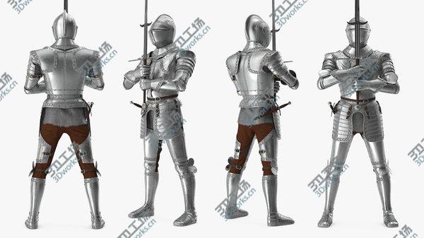 images/goods_img/20210312/3D Polished Medieval Knight Plate Armor Holding Zweihander model/2.jpg